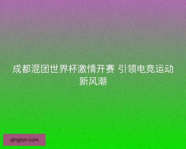 成都混团世界杯激情开赛 引领电竞运动新风潮